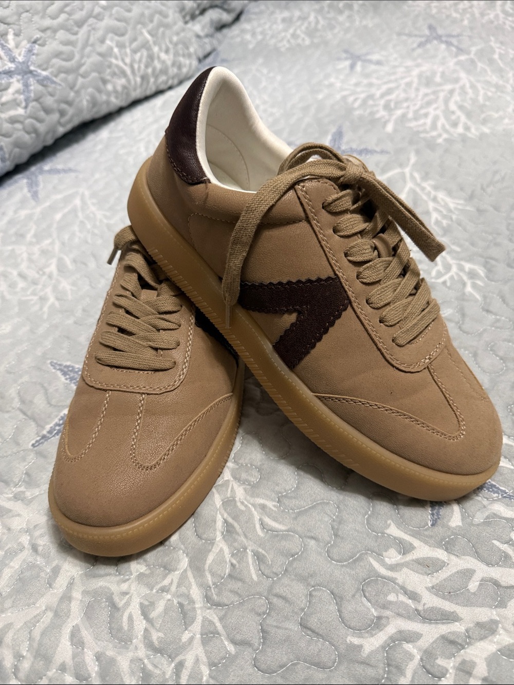 Women’s Mia Casual Tan Athletic Sneakers - Brown Accent
